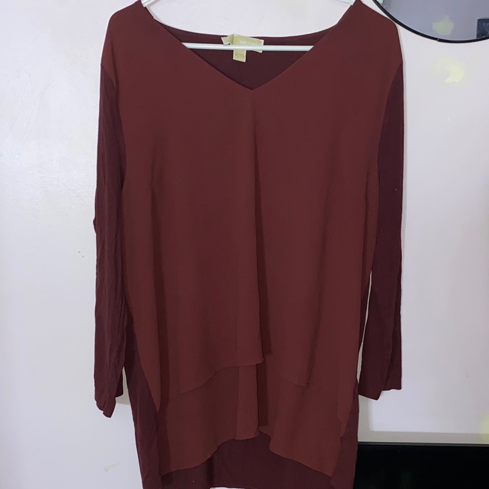 Michael Kors Deep Burgundy V-Neck Tunic